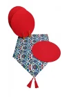 Çini Desenli Runner 6lı Kırmızı Supla Set V00020886