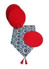 Çini Desenli Runner 6lı Kırmızı Supla Set V00020886