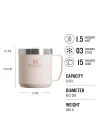 Classic Legendary Termos Bardak 0.35 Litre - Pembe Kuvars (Rose Quartz) | Paslanmaz Çelik | 1,5 Saat Sıcak - 3 Saat Soğuk - Taşıma Cafe - Bulaşık makinesinde yıkanabilir - Termico bardak paslanmaz...