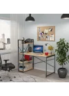 CLM108 CEVİZ METAL KİTAPLIKLI ÇALIŞMA MASASI