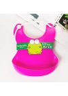 Çocuk Bebek Mama Önlüğü Dökülme Engelleyici Bükülebilir Pembe