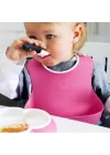 Çocuk Bebek Mama Önlüğü Dökülme Engelleyici Bükülebilir Pembe