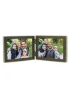 Collection Hinged Double yatay Wood Picture frame Gallery, 4 6 inç, Green