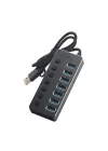 Connect Master 7+1 Hızlı Şarj Adaptörlü USB Hub, USB 3.0