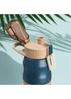 Cooker 1393-2 Paslanmaz Çelik Sızdırmaz Çift Katmanlı Yalıtımlı Çay Kahve Termosu Lacivert 350 ml