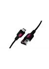 Coral Micro USB Hızlı Şarj Kablosu (Siyah + Fuşya/Siyah Uç) (120 CM)