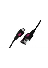 Coral Micro USB Hızlı Şarj Kablosu (Siyah + Fuşya/Siyah Uç) (120 CM)