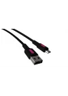 Coral Micro USB Hızlı Şarj Kablosu (Siyah + Fuşya/Siyah Uç) (120 CM)