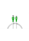 Coral USB A-C Hızlı Şarj Kablosu (Beyaz + Beyaz/Yeşil Uç) (150 CM)