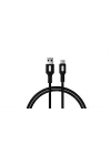 Coral USB A-C Hızlı Şarj Kablosu, Siyah Kablo, Beyaz/Siyah Uçlar (150 CM)