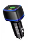 CR01 ARAÇ ŞARJ ADAPTÖRÜ DUAL PORT PD ARAÇ ŞARJI YENİ NESİL PD + STANDART USB LEDLİ A KALİTE ARAÇ ŞARJ BAŞLIK FAST (SİYAH)