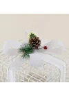 Cristy Ledli Yılbaşı Hediye Kutusu Dekor 25 Cm Beyaz