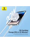 Crystal Hızlı Şarj C+Lightning 20W 1m Data Kablo - Beyaz