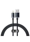 Crystal Shine Hızlı Şarj Kablosu, Lightning – 1.2m, iPhone Uyumlu, Güçlendirilmiş Yapı, Dayanıklı ve Hızlı Veri Aktarımı, Siyah