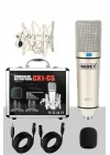 CX1-PH Kondanser Stüdyo Mikrofon Phantom Power Kulaklık Stand Full Set