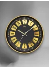 D-218-A-12 Parçalı Kadran 30 CM Sessiz Akar Duvar Saati Gold