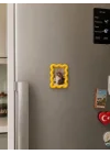 Dalgalı Tasarım Sarı Fotoğraf Çerçevesi, 10x7 cm, Buzdolabı için | PLA 3D Baskı