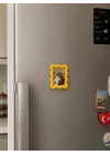 Dalgalı Tasarım Sarı Fotoğraf Çerçevesi, 10x7 cm, Buzdolabı için | PLA 3D Baskı