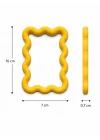 Dalgalı Tasarım Sarı Fotoğraf Çerçevesi, 10x7 cm, Buzdolabı için | PLA 3D Baskı