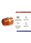 DDNA0034-5 Erkek Adaptör Bağlantı Ter x MIP Bağlantıları, 3/4, Bakır