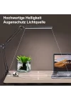 Dekoratif Led Masa Lambası SY040 USB Kablolu Kademeli 3 Eklemli LED Masa Lambası, Kıskaçlı Model Çalışma Masası Lambası Kitap Okuma için Işık (SY040 - Siyah)