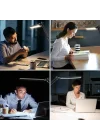 Dekoratif Led Masa Lambası SY040 USB Kablolu Kademeli 3 Eklemli LED Masa Lambası, Kıskaçlı Model Çalışma Masası Lambası Kitap Okuma için Işık (SY040 - Siyah)