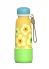 Desenli 550 ML Pipetli Sızdırmaz Paslanmaz Çelik Termos Matara El Askılı bpa içermez 550ml 1105FF Sarı