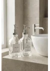 Digithome 2’li Cam Sıvı Sabun ve Losyon Etiketli Gümüş Tıpalı Deterjan Şişesi Sabunluk 500 Ml - 2112020-S C1-1-289