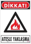 Mey İthalat® Dikkat Ateşle Yaklaşma Uyarı Levhası 25x35 KOD:850