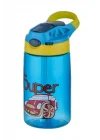 Diller 500ml Pipetli Desenli Tritan Çocuk Su Matarası (Mavi)