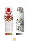 Diller 600ml Sevimli Hayvanlar Desenli Pipetli/Pipetsiz El Askılı Paslanmaz Çelik Termos (Panda)