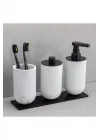 Diş Fırçalığı Mermer Deseni/Siyah Renk 143X75X75 Mm