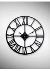 DM30 Serisi Roma Rakamlı Metal Duvar Saati Siyah 30 CM