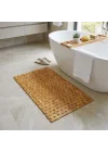 Doğal Bambu Banyo Paspası (42x62 cm) - Suya Dayanıklı Ahşap Duş Önü Paspas Spa ve Sauna Tipi Izgaralı Banyo Matı
