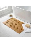 Doğal Bambu Banyo Paspası (42x62 cm) - Suya Dayanıklı Ahşap Duş Önü Paspas Spa ve Sauna Tipi Izgaralı Banyo Matı