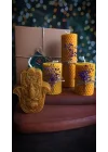 Doğal Petek Balmumu Mum Hediyelik Dekoratif Set Hamse Bereket Eli Beeswax Canle Gift Set