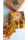 Doğal Petek Balmumu Mum Hediyelik Dekoratif Set Hamse Bereket Eli Beeswax Canle Gift Set