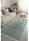 Doğal Tonlarda Modern Desenli Çift Taraflı Yıkanabilir Kilim