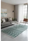Doğal Tonlarda Modern Desenli Çift Taraflı Yıkanabilir Kilim