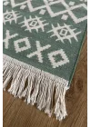 Doğal Tonlarda Modern Desenli Çift Taraflı Yıkanabilir Kilim