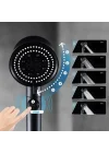 DUŞ BAŞLIĞI Turbo Fan 5 Fonksiyonlu Duş Başlığı El Duşu Handshower, Siyah 1.Sınıf Kaliteli