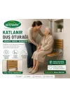 Duş oturağı banyo oturağı Duvara Monte Katlanır Ahşap Duş sandalyesi(Siyah)