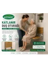 Duş oturağı banyo oturağı Duvara Monte Katlanır Ahşap Duş sandalyesi(Siyah)