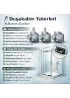 Duşakabin Tekerlek Seti 4 Adet (2 Üst + 2 Alt) 2x2 Sistem Uyumlu Kayar Cam Kapı Ray Tekerleri, Evrensel Yedek Parça, Sessiz Ve Akıcı Kayma Performansı, Paslanmaya Dayanıklı