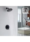 Duvara Monte Duş Bataryası, Tek Fonksiyonlu ve Kaba Valf Dahil, Mat Siyah