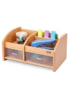 DX-404 BAMBU DESENLİ AHŞAP KALEMLİK, MASAÜSTÜ DÜZENLEYİCİ