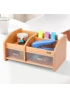 DX-404 BAMBU DESENLİ AHŞAP KALEMLİK, MASAÜSTÜ DÜZENLEYİCİ