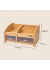 DX-404 BAMBU DESENLİ AHŞAP KALEMLİK, MASAÜSTÜ DÜZENLEYİCİ