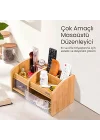 DX-404 BAMBU DESENLİ AHŞAP KALEMLİK, MASAÜSTÜ DÜZENLEYİCİ