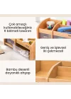 DX-404 BAMBU DESENLİ AHŞAP KALEMLİK, MASAÜSTÜ DÜZENLEYİCİ
